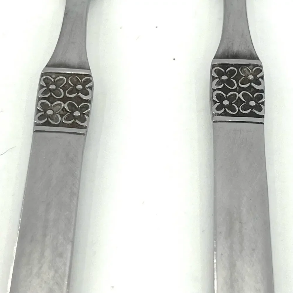 Japan Northland Staintess flatware set Danish Fling floral pattern